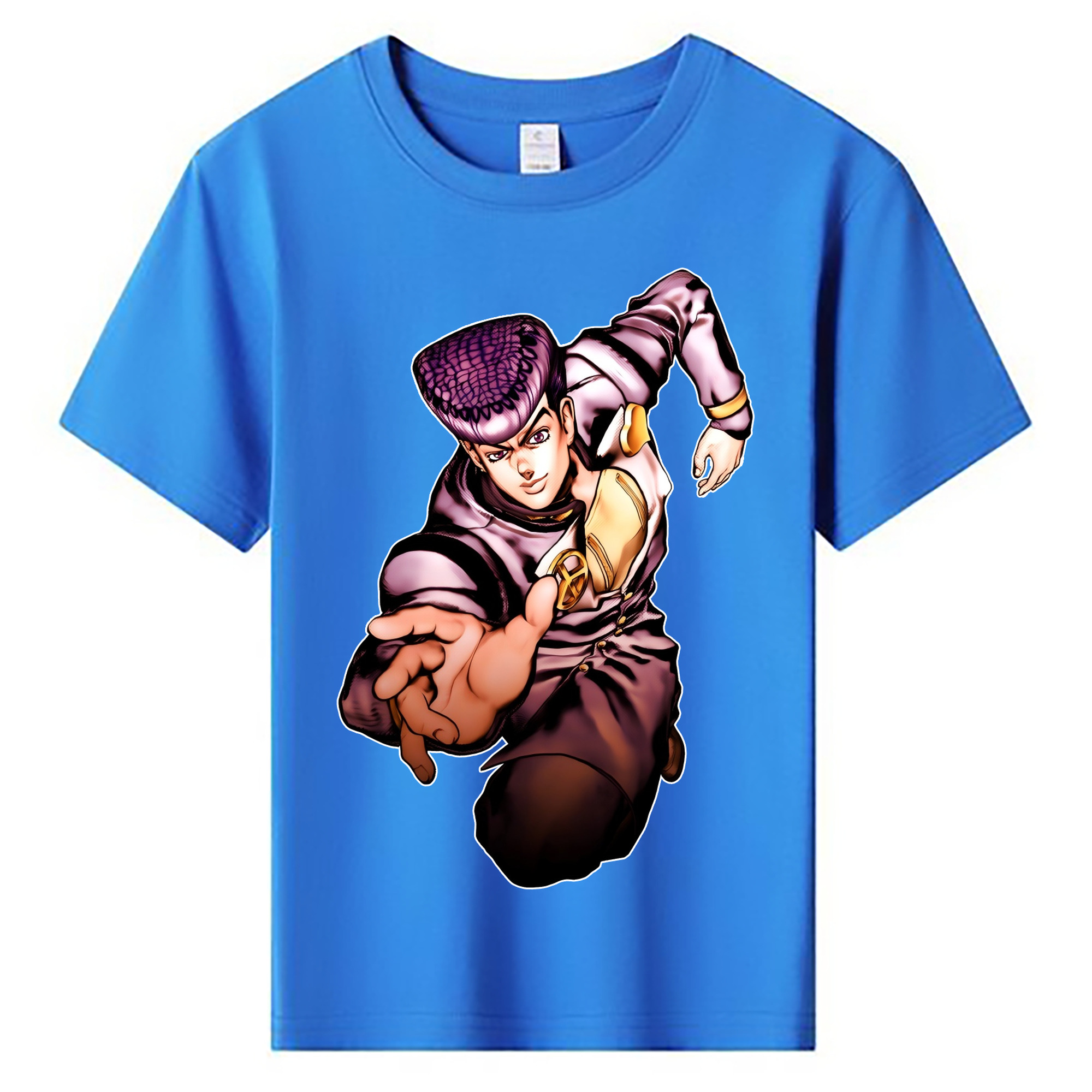 （画像用） ジョジョの奇妙な冒険 ひがしかた じょうすけ JoJo's Bizarre Adventure Higashikata Josuke 綿100％キッズTシャツ（フロントプリント）